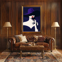 Stylized Woman with Red Lips Artistic Poster PosterGoat