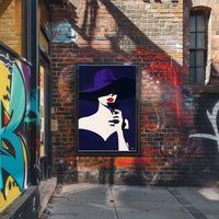 Stylized Woman with Red Lips Artistic Poster PosterGoat