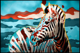 Stylized Zebra Abstract Animal Poster PosterGoat