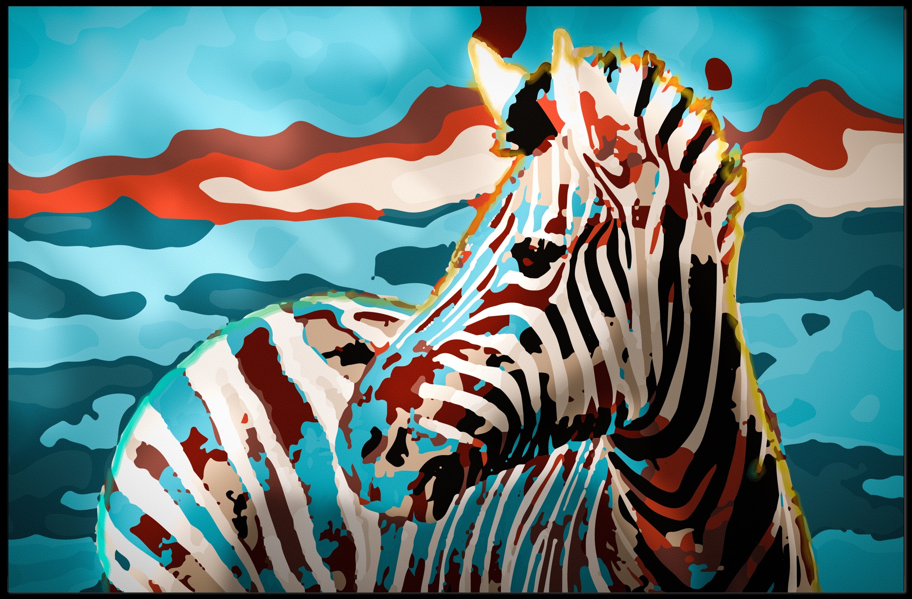 Stylized Zebra Abstract Animal Poster PosterGoat