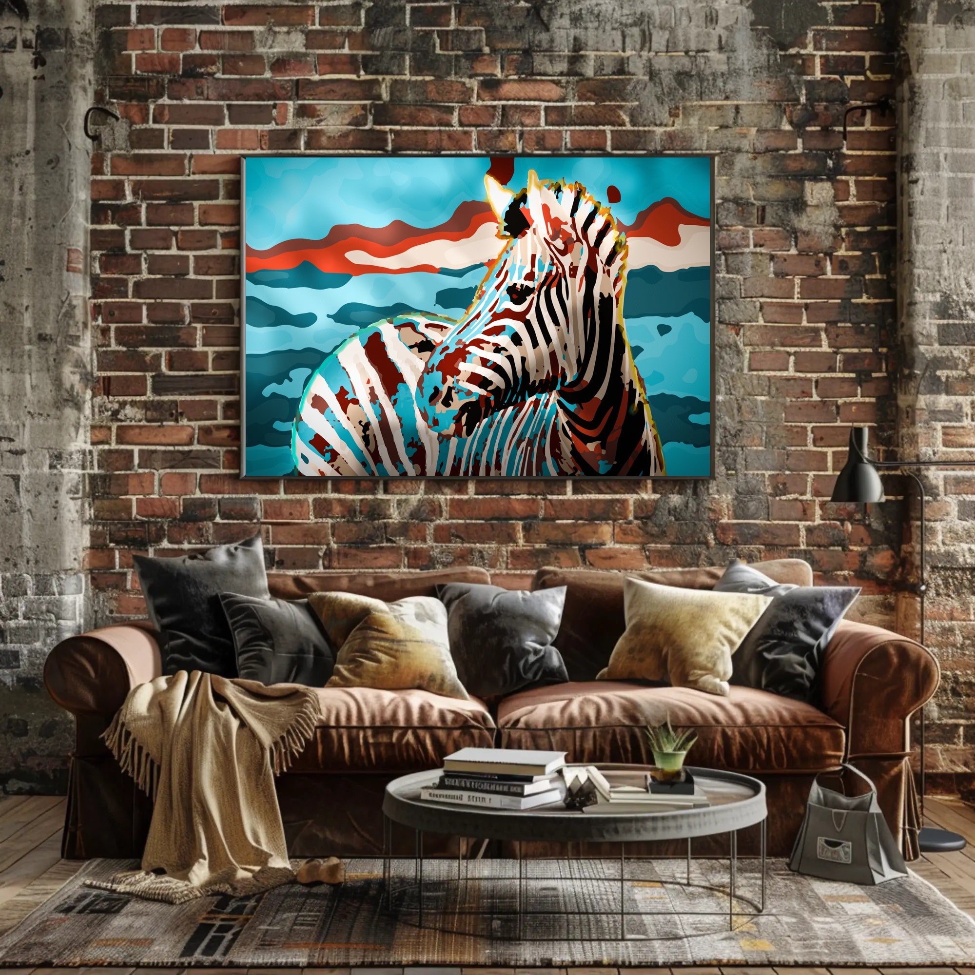 Stylized Zebra Abstract Animal Poster PosterGoat