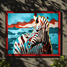 Stylized Zebra Abstract Animal Poster PosterGoat