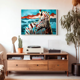 Stylized Zebra Abstract Animal Poster PosterGoat