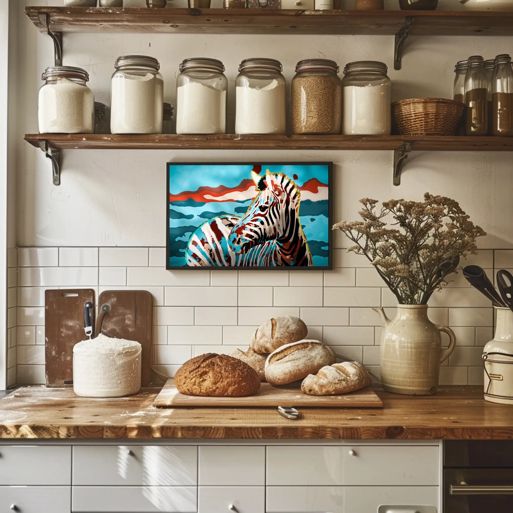 Stylized Zebra Abstract Animal Poster PosterGoat