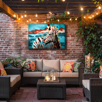 Stylized Zebra Abstract Animal Poster PosterGoat