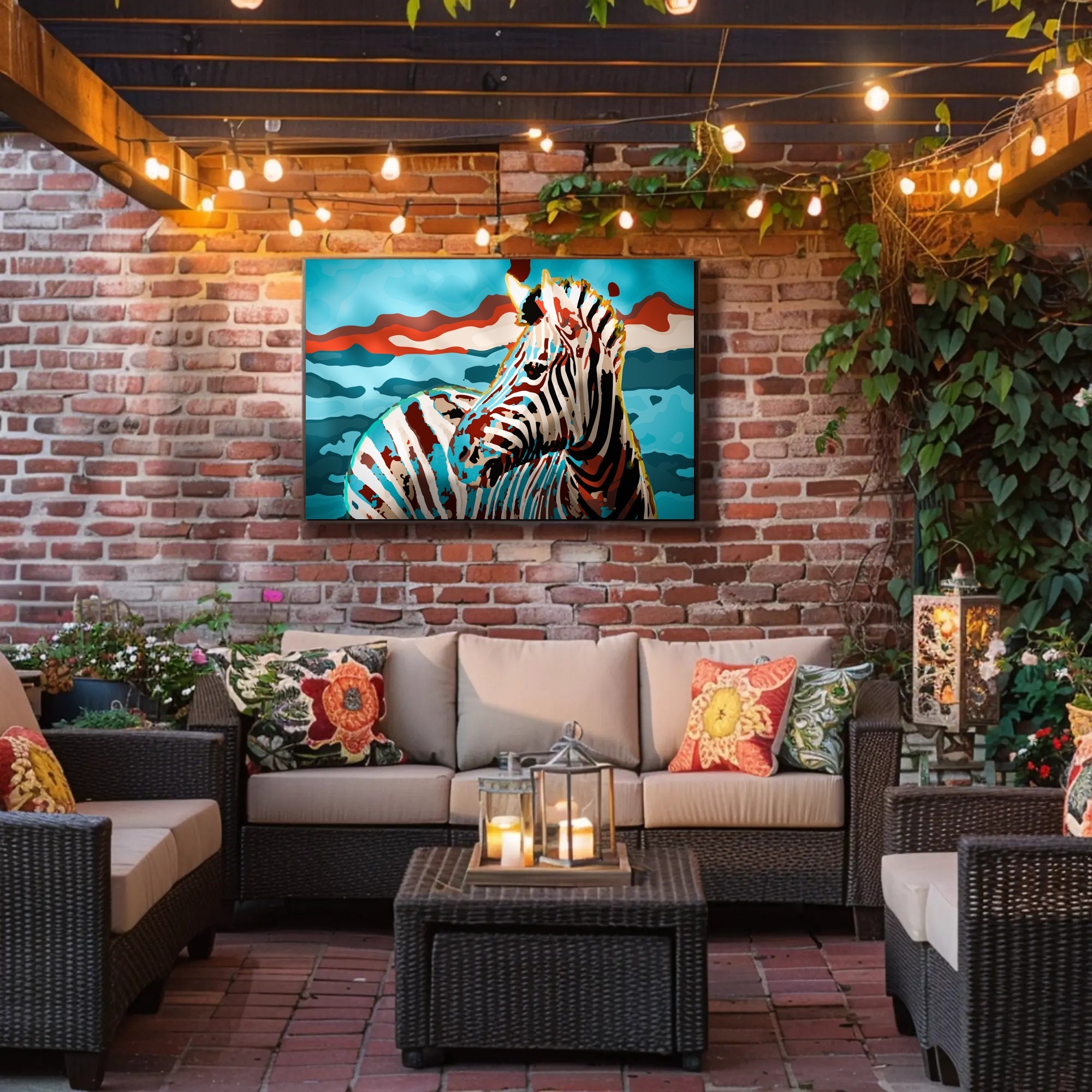 Stylized Zebra Abstract Animal Poster PosterGoat