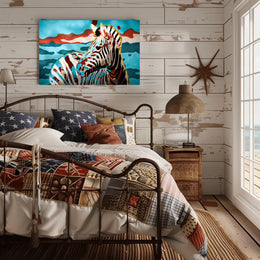 Stylized Zebra Abstract Animal Poster PosterGoat