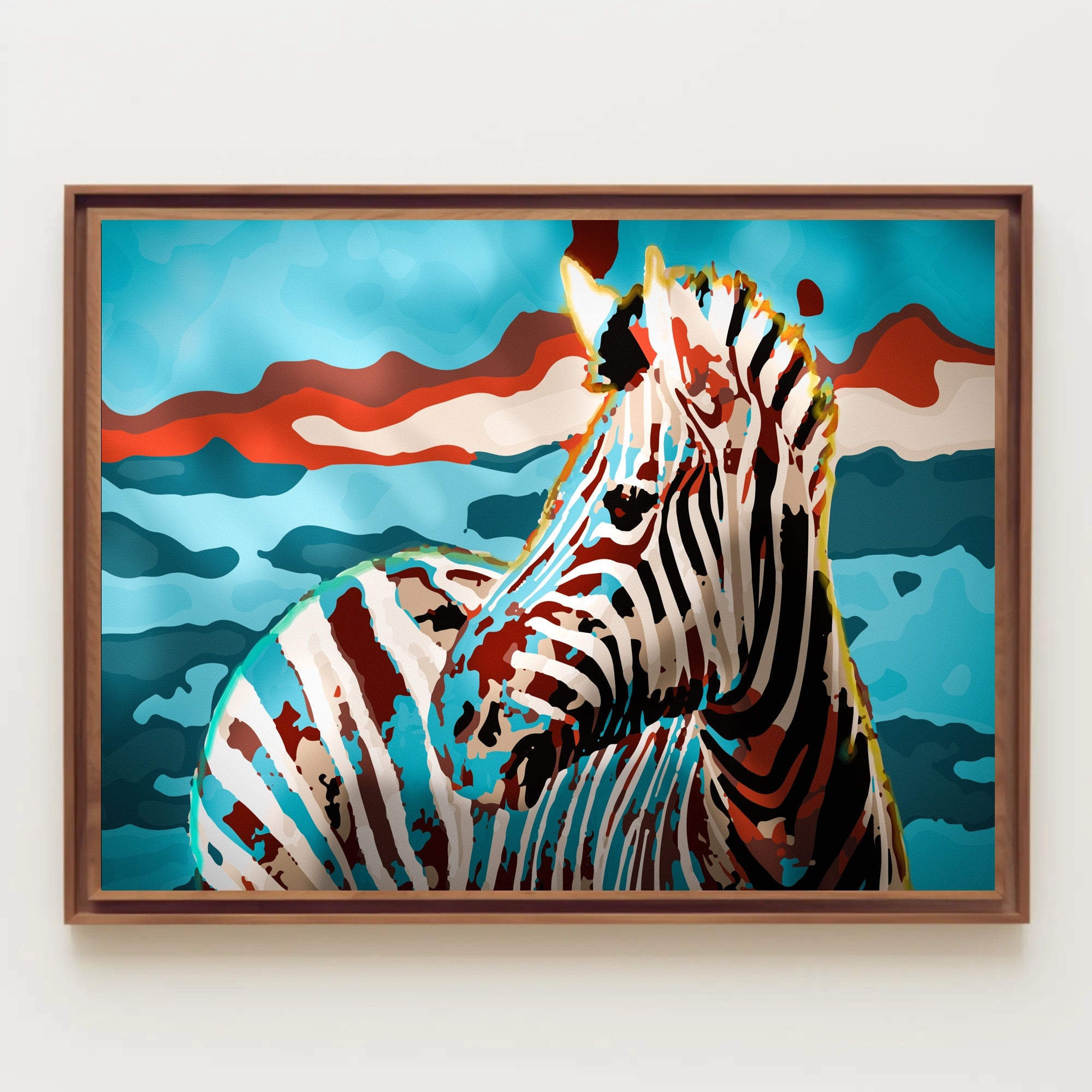 Stylized Zebra Abstract Animal Poster PosterGoat