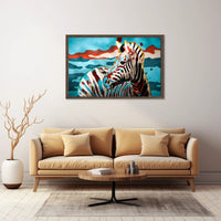 Stylized Zebra Abstract Animal Poster PosterGoat