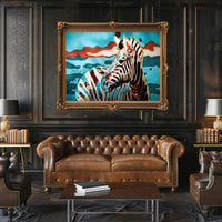 Stylized Zebra Abstract Animal Poster PosterGoat