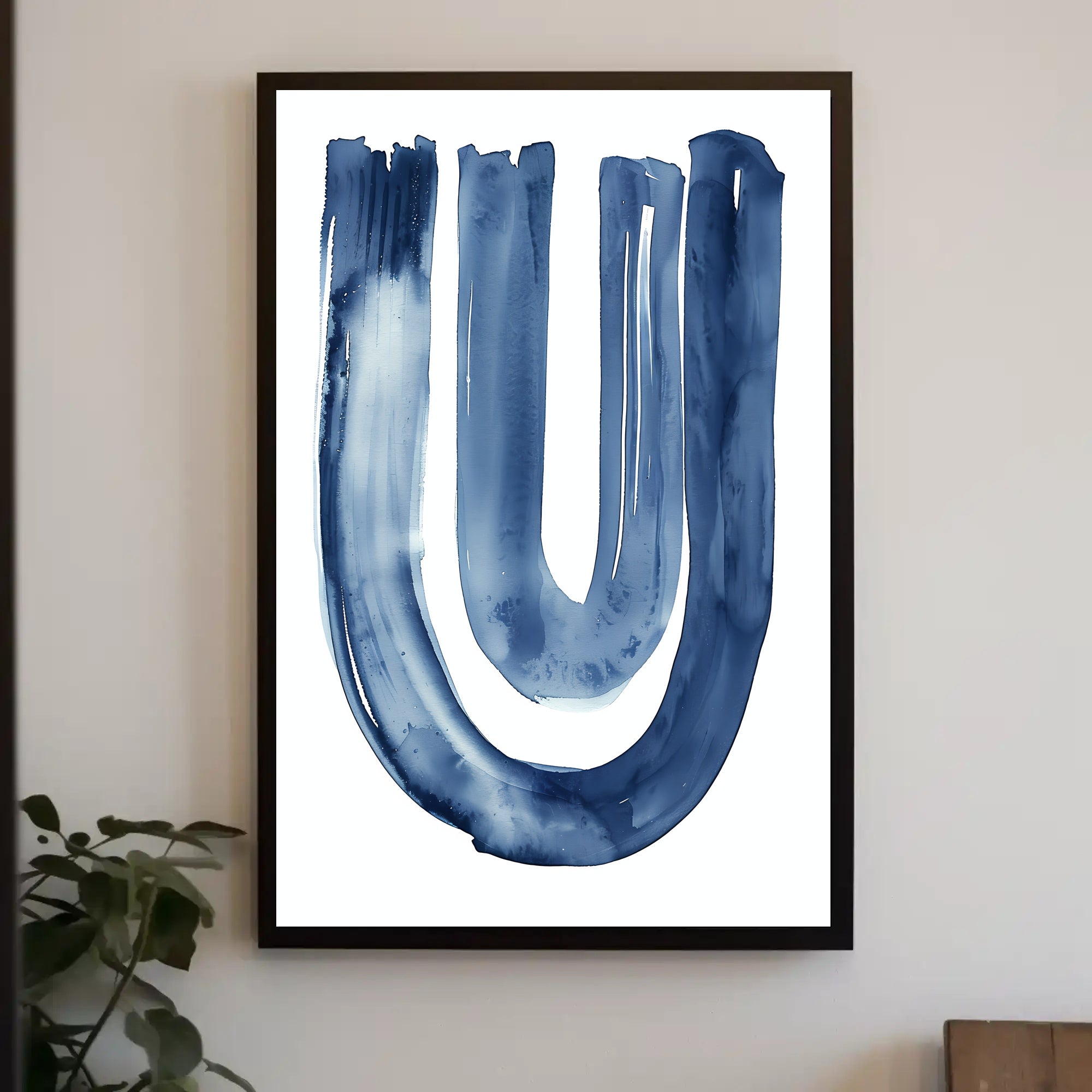 Stylized "U" Watercolor Abstract Art Poster PosterGoat