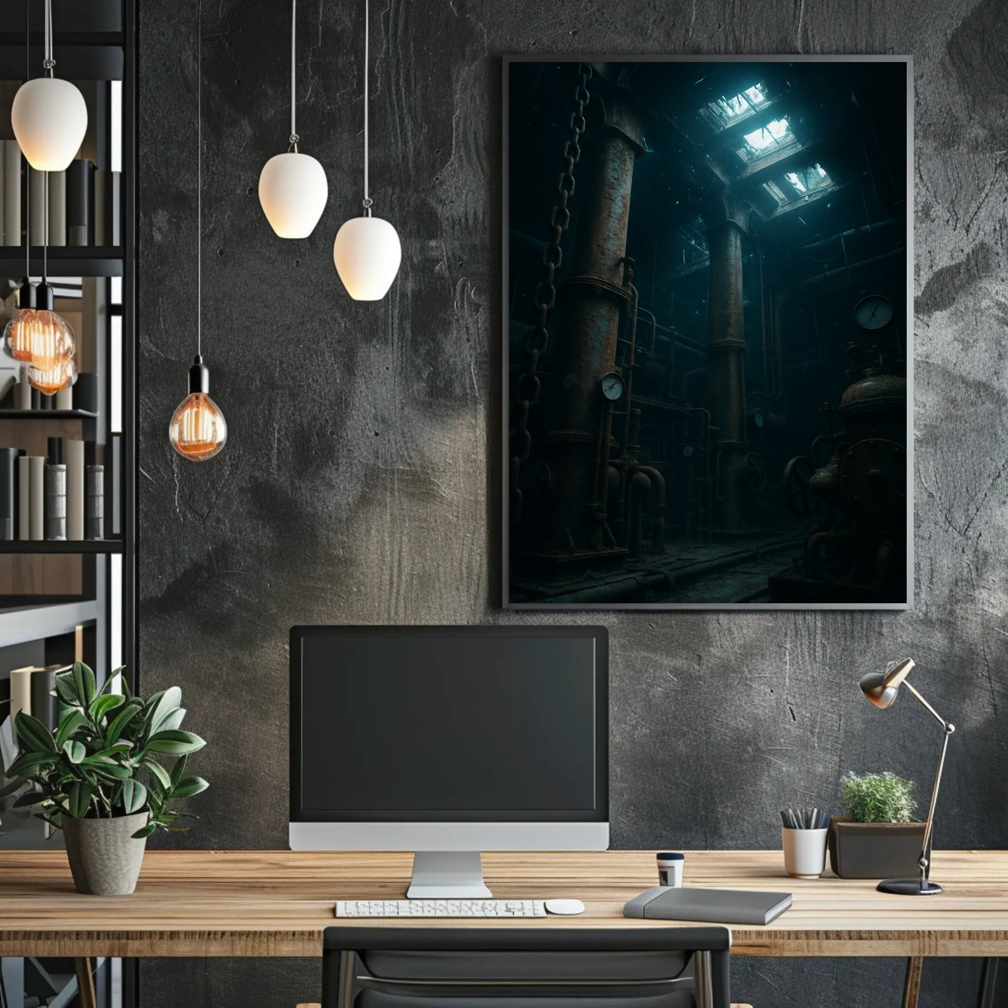 Submerged Industrial Depths Poster PosterGoat