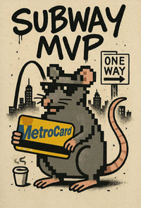 Subway MVP Pixelated Rat Urban Art Poster PosterGoat
