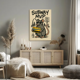 Subway MVP Pixelated Rat Urban Art Poster PosterGoat