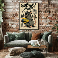 Subway MVP Pixelated Rat Urban Art Poster PosterGoat