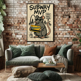 Subway MVP Pixelated Rat Urban Art Poster PosterGoat