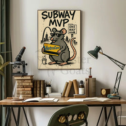 Subway MVP Pixelated Rat Urban Art Poster PosterGoat