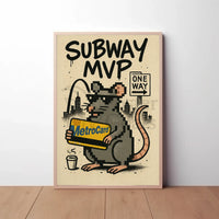 Subway MVP Pixelated Rat Urban Art Poster PosterGoat