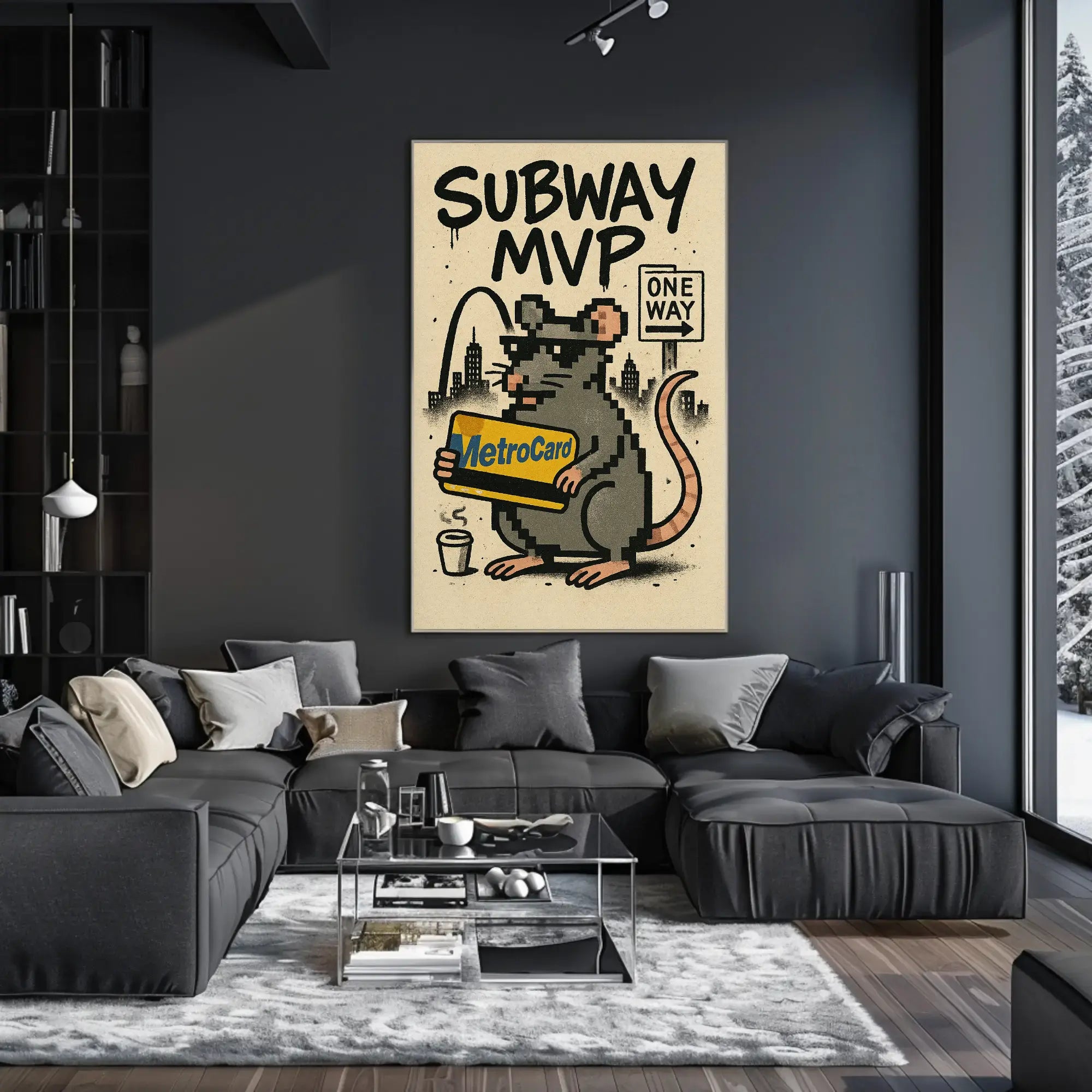 Subway MVP Pixelated Rat Urban Art Poster PosterGoat