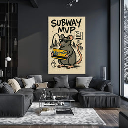 Subway MVP Pixelated Rat Urban Art Poster PosterGoat