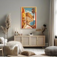Sunny Alicante Coastal Vintage Travel Scene Poster PosterGoat