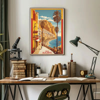 Sunny Alicante Coastal Vintage Travel Scene Poster PosterGoat