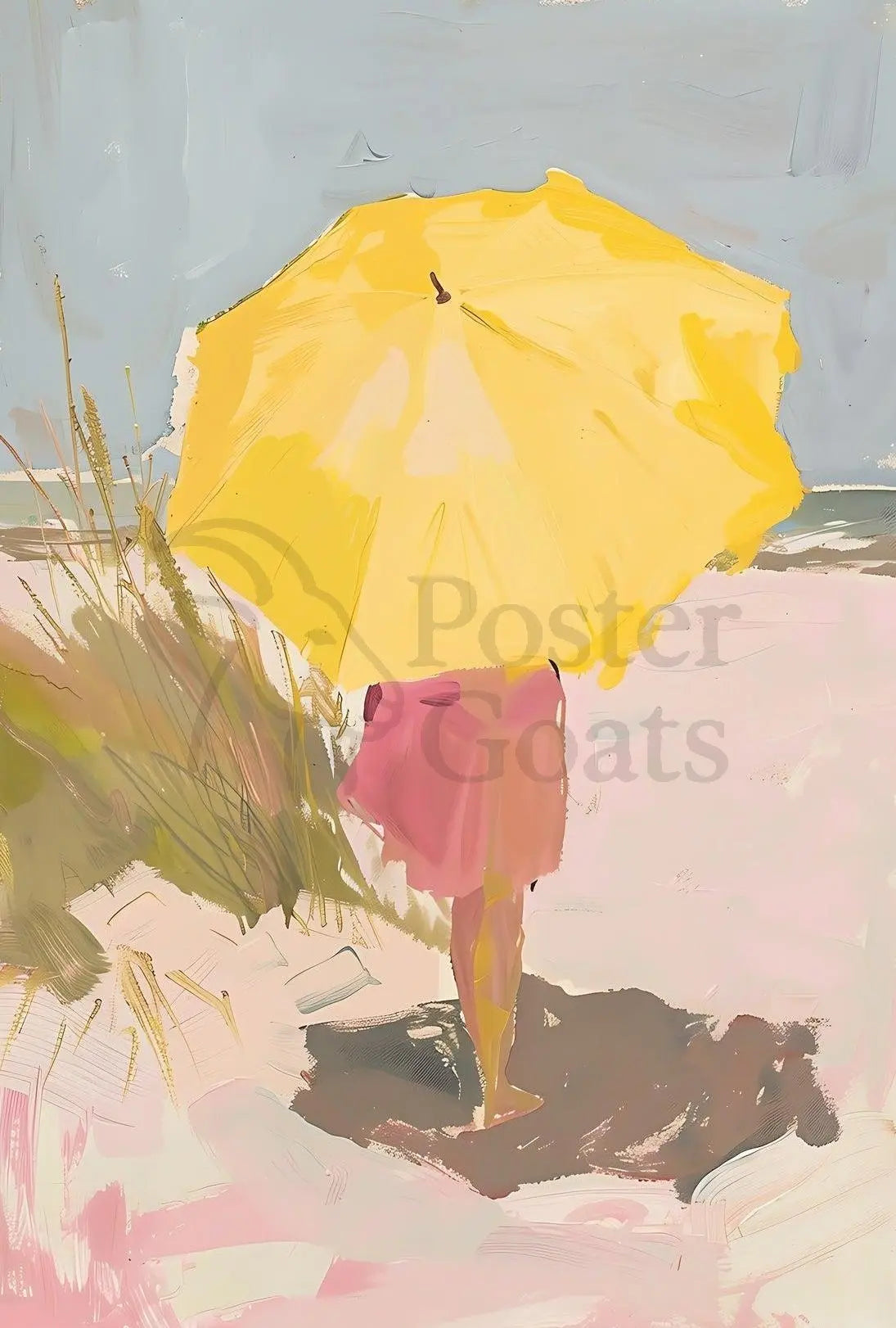 Sunny Beach Day Escape in Artistic Poster PosterGoat