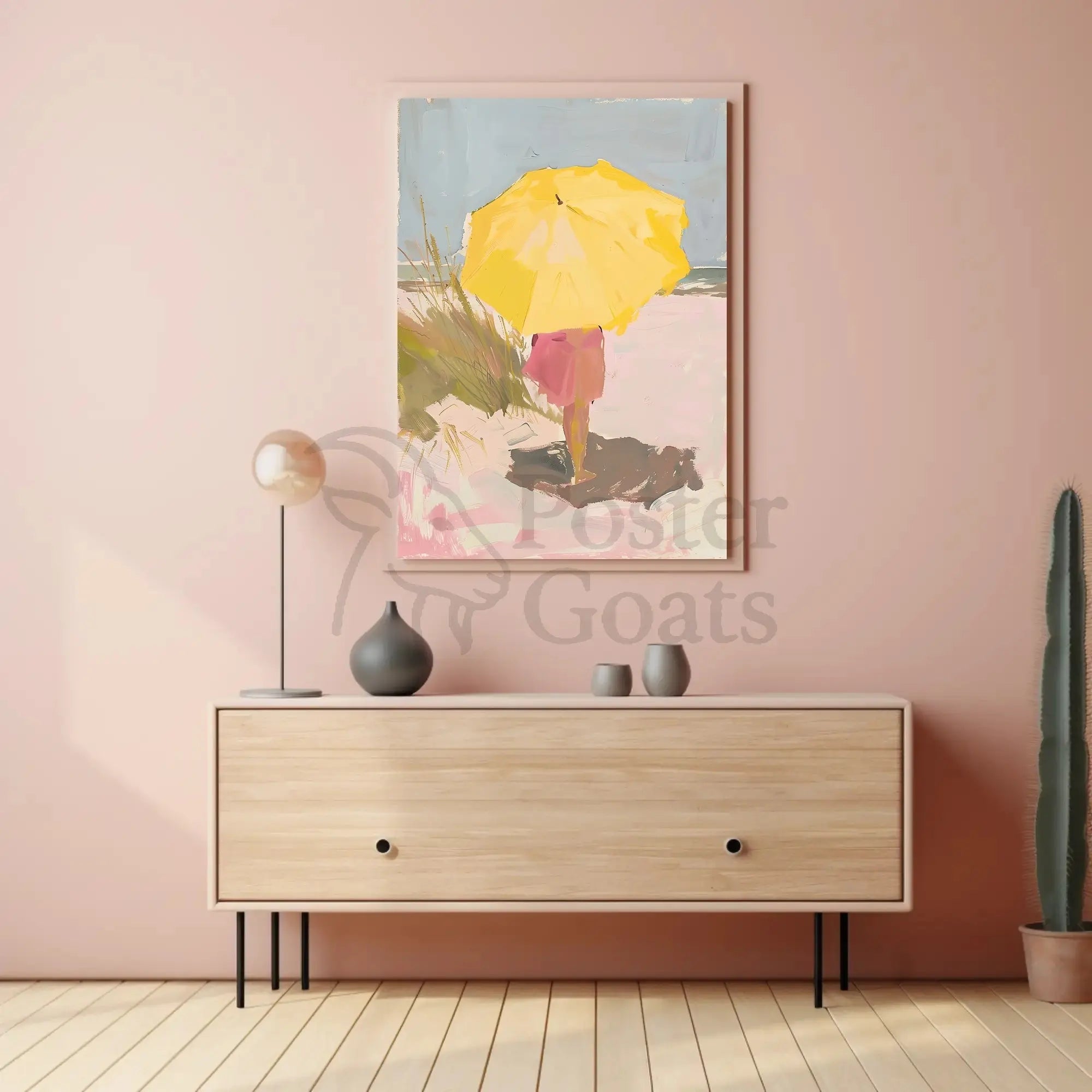 Sunny Beach Day Escape in Artistic Poster PosterGoat