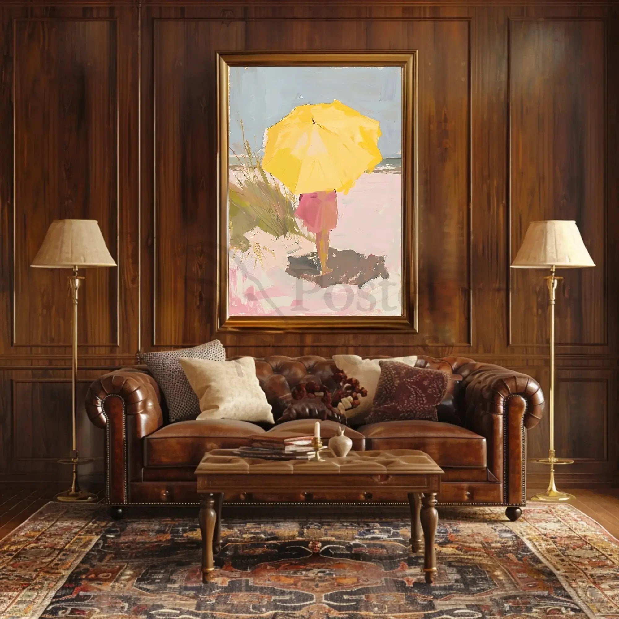 Sunny Beach Day Escape in Artistic Poster PosterGoat