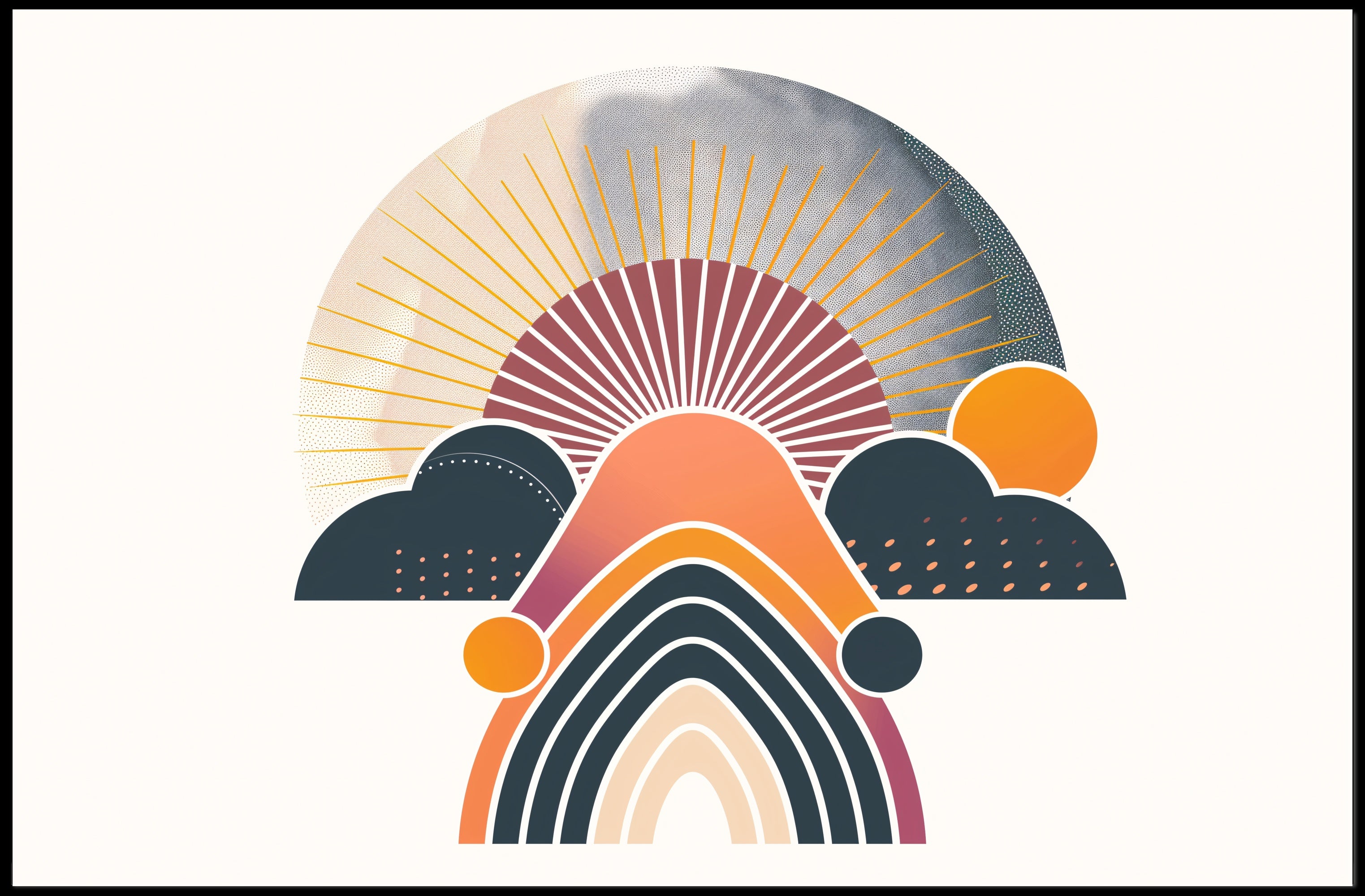Sunrise Geometric Abstract Art Poster - Abstract or Artistic Poster PosterGoat