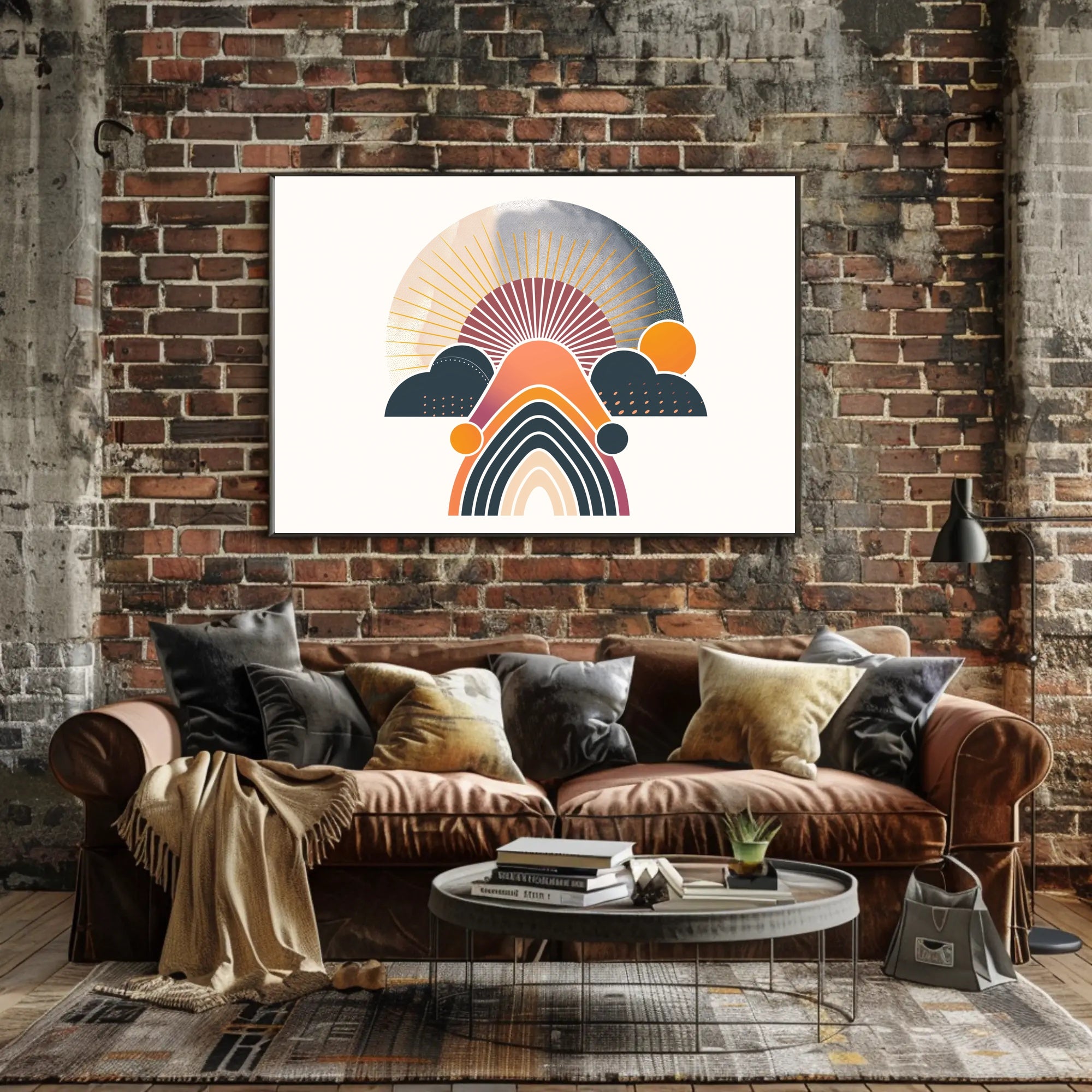 Sunrise Geometric Abstract Art Poster - Abstract or Artistic Poster PosterGoat