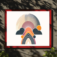 Sunrise Geometric Abstract Art Poster - Abstract or Artistic Poster PosterGoat