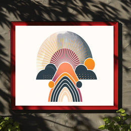 Sunrise Geometric Abstract Art Poster - Abstract or Artistic Poster PosterGoat