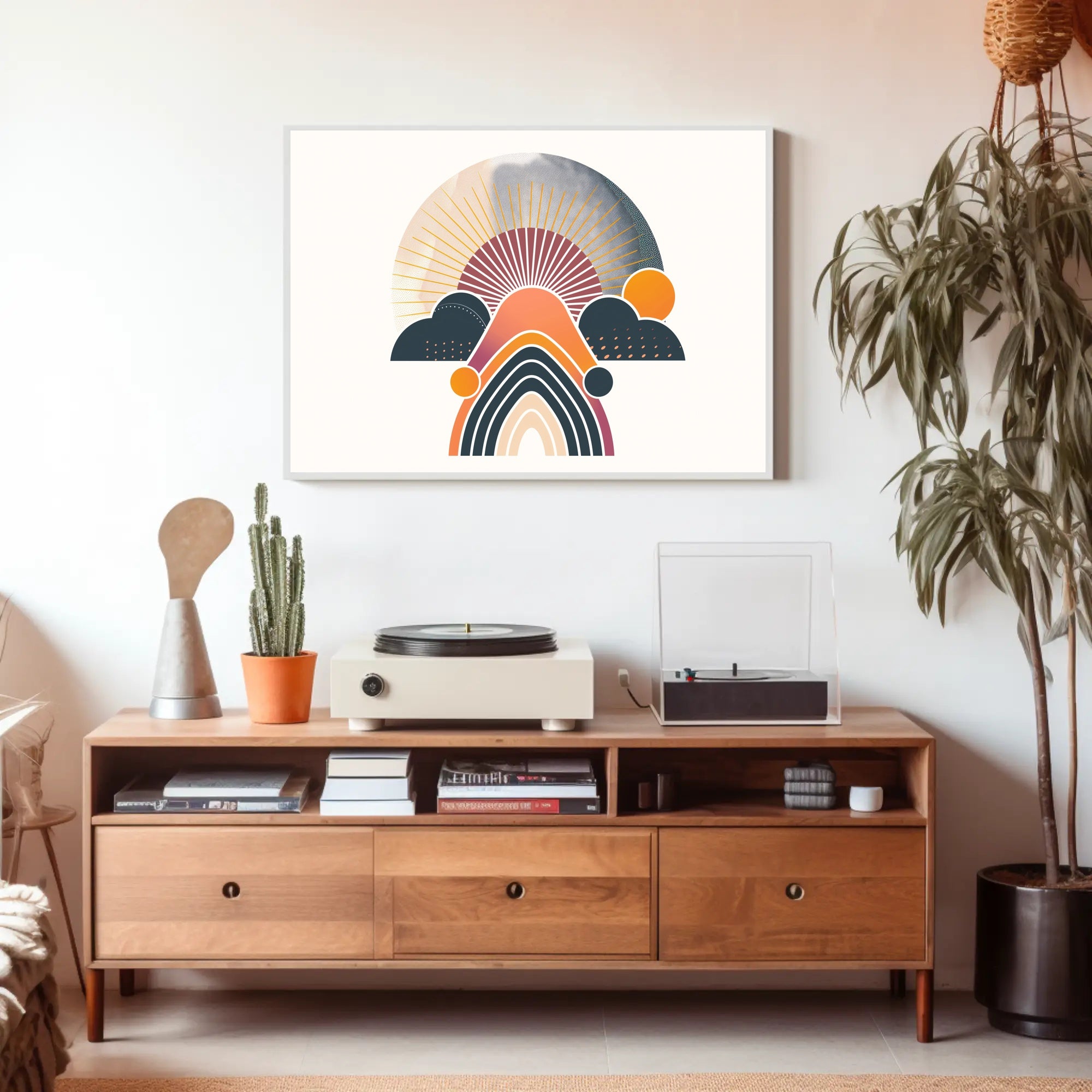 Sunrise Geometric Abstract Art Poster - Abstract or Artistic Poster PosterGoat