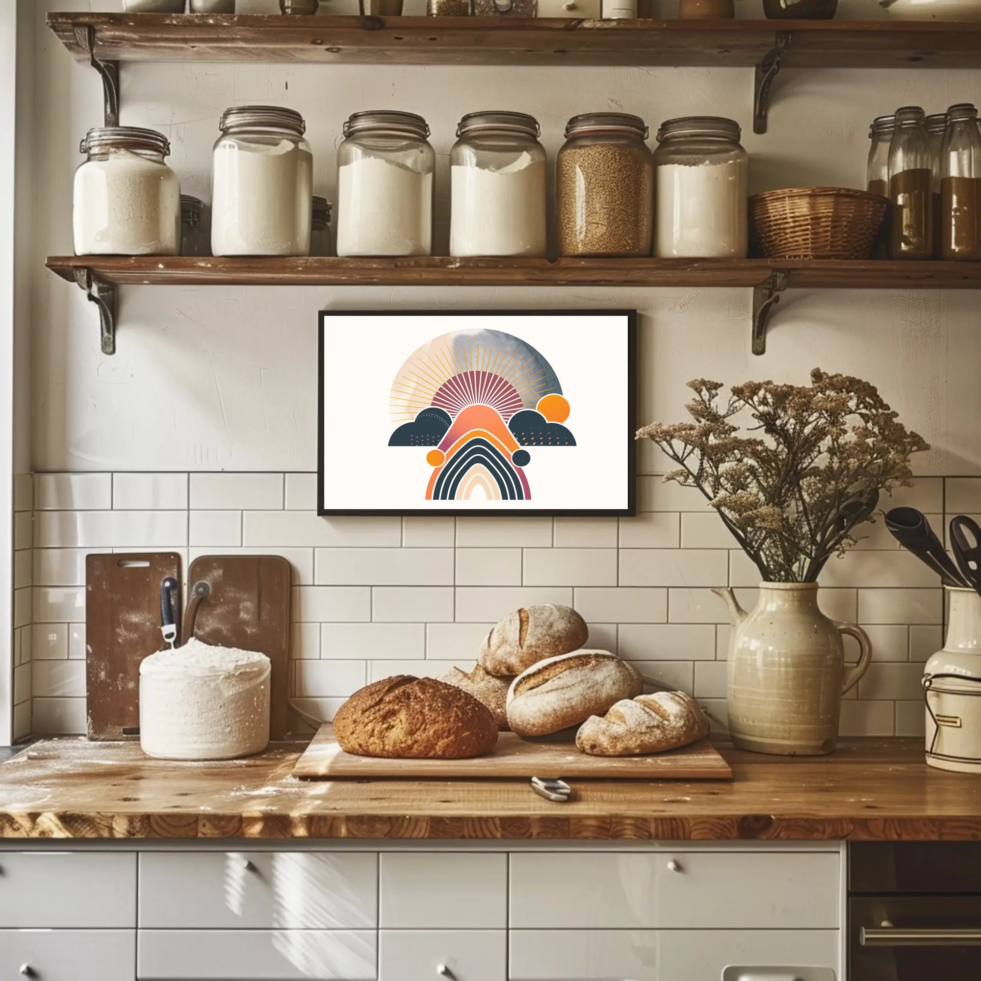 Sunrise Geometric Abstract Art Poster - Abstract or Artistic Poster PosterGoat