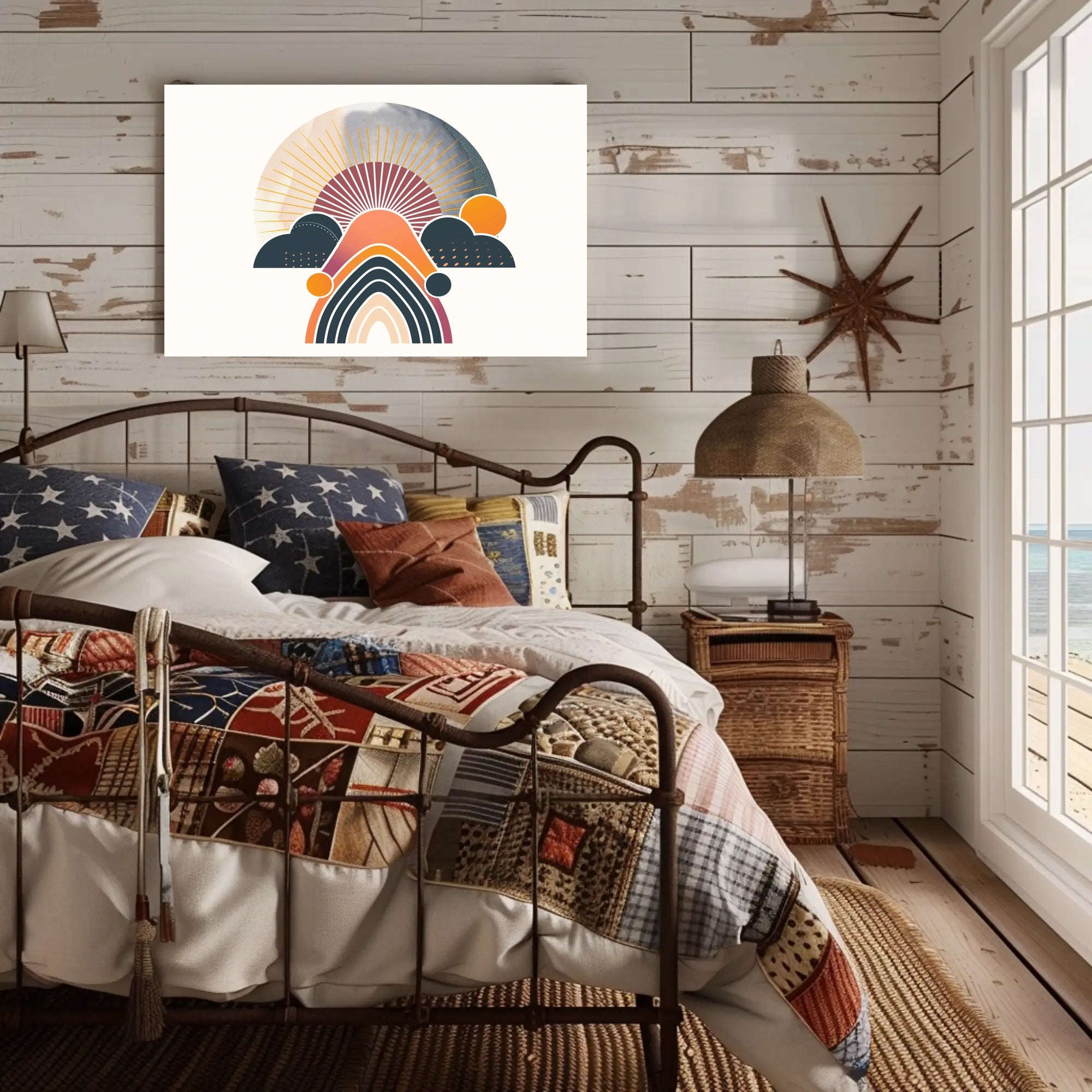 Sunrise Geometric Abstract Art Poster - Abstract or Artistic Poster PosterGoat