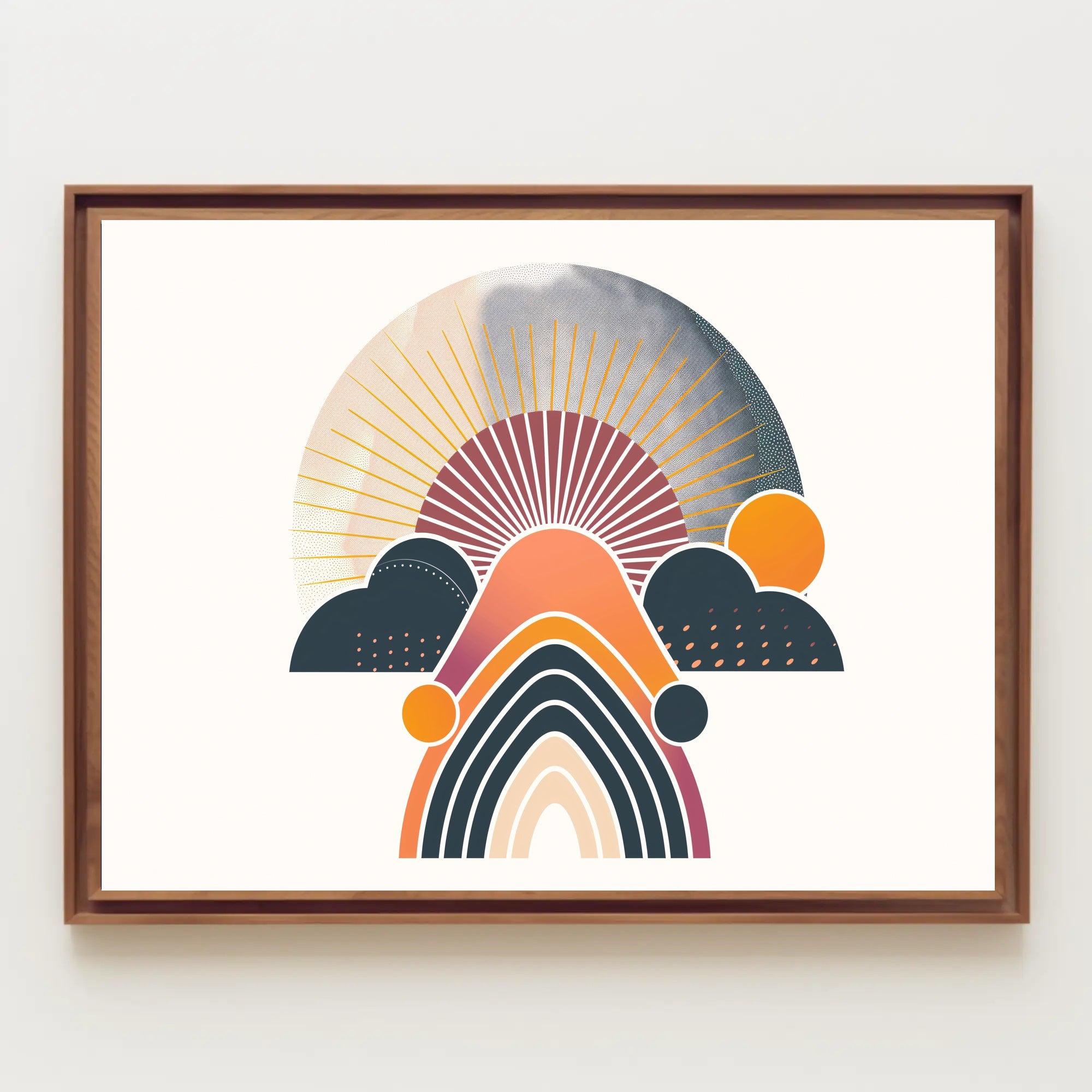 Sunrise Geometric Abstract Art Poster - Abstract or Artistic Poster PosterGoat