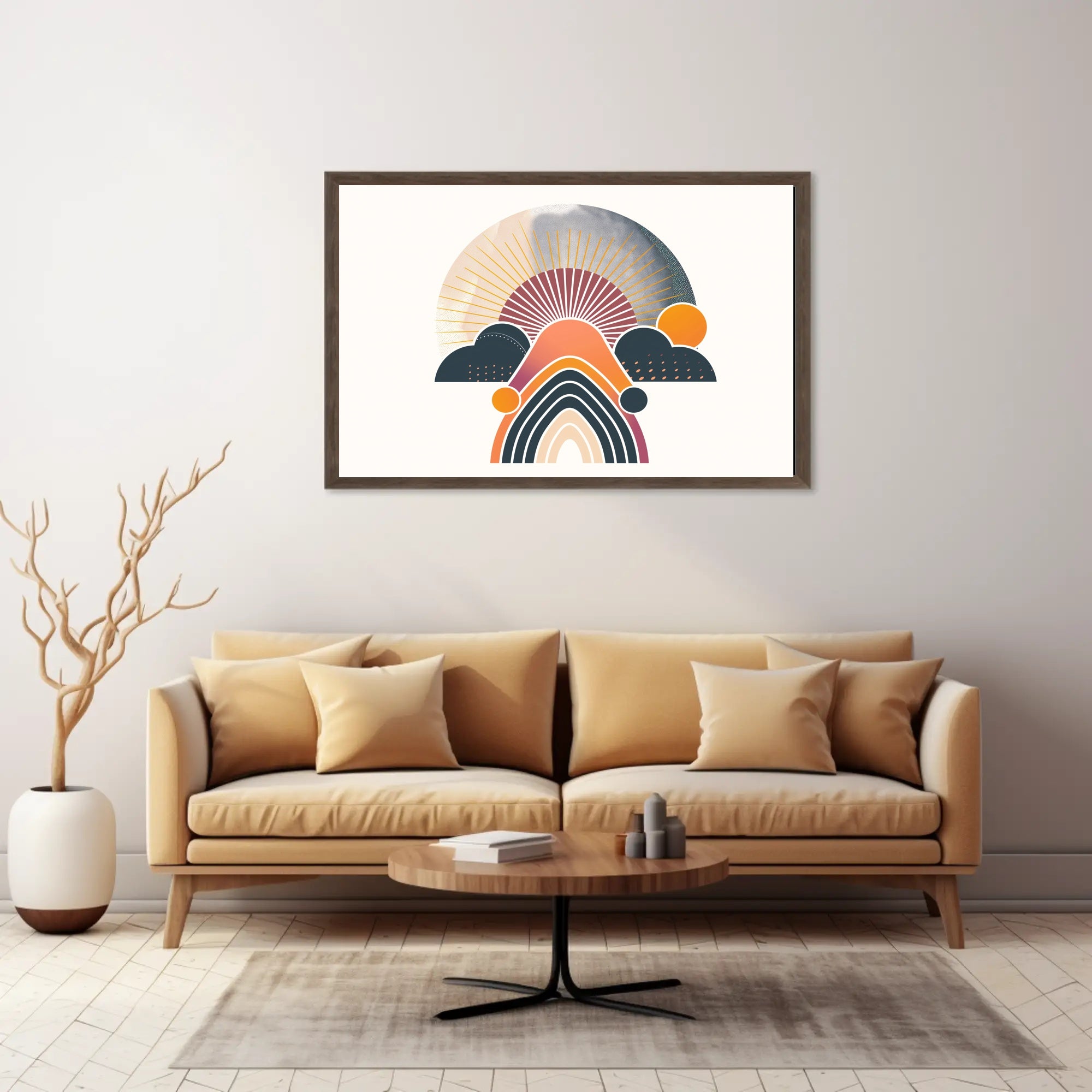 Sunrise Geometric Abstract Art Poster - Abstract or Artistic Poster PosterGoat