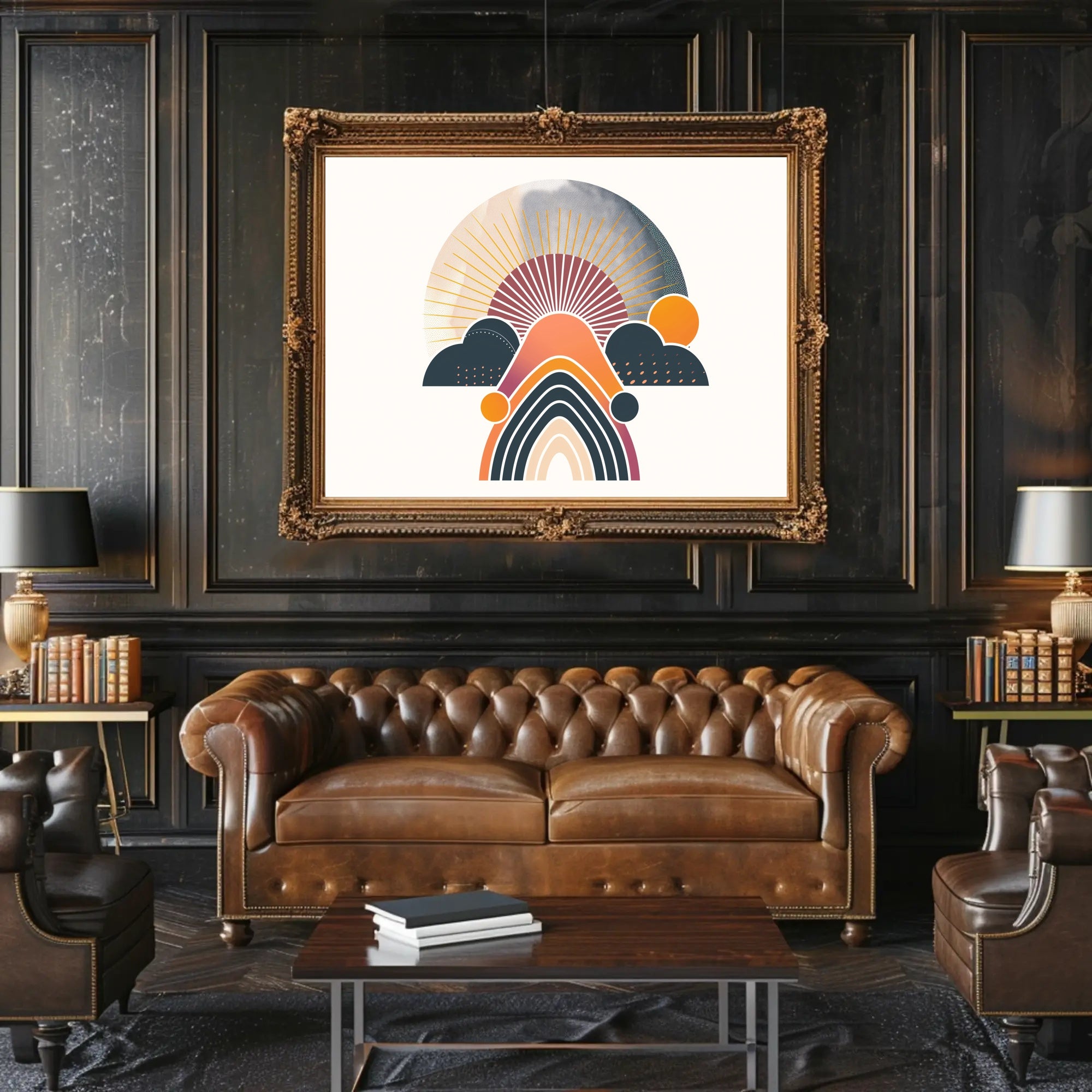 Sunrise Geometric Abstract Art Poster - Abstract or Artistic Poster PosterGoat
