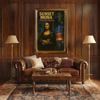 Sunset Mona Noir Thriller Retro Movie Pop Culture Poster PosterGoat