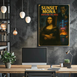 Sunset Mona Noir Thriller Retro Movie Pop Culture Poster PosterGoat