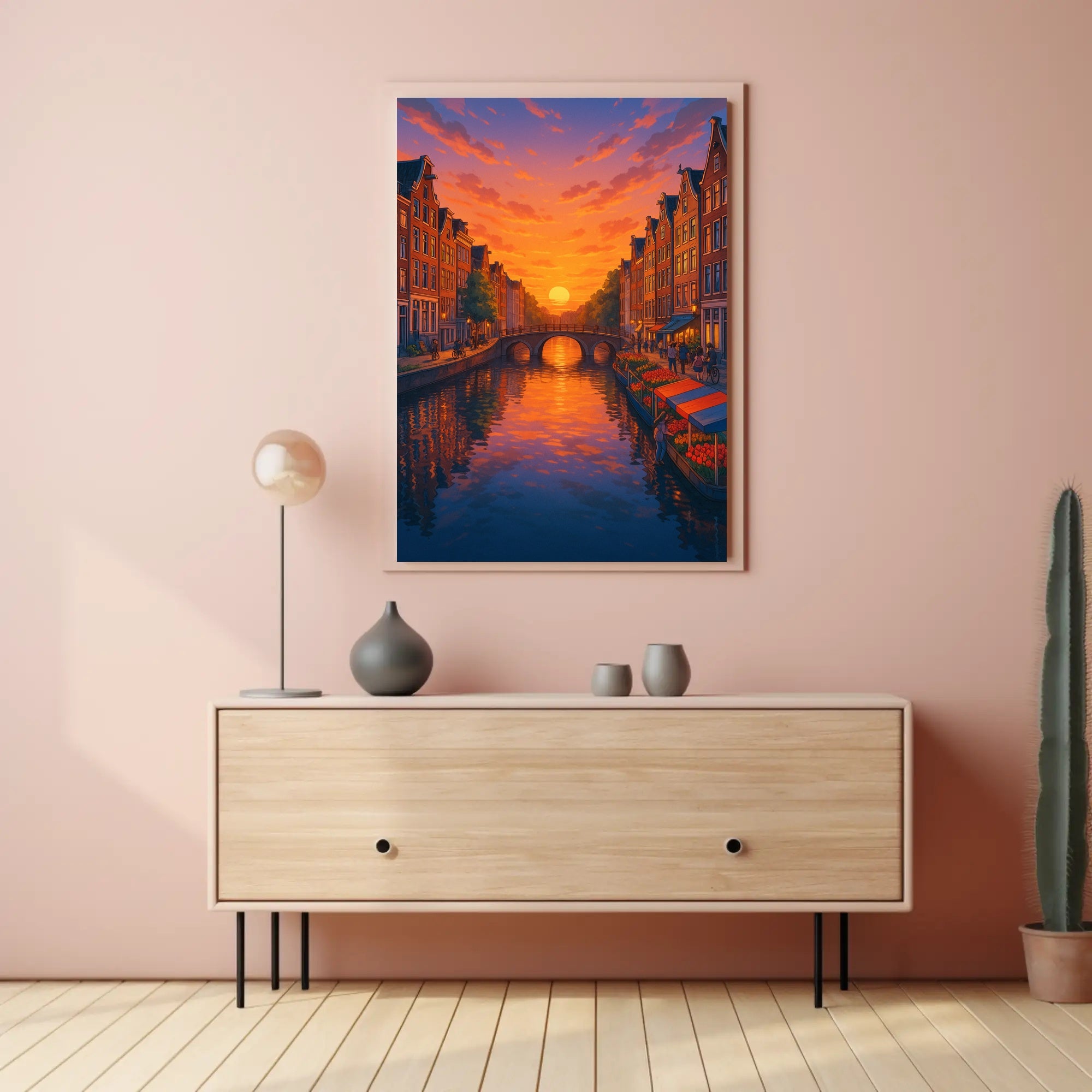 Sunset Over the Canal Poster PosterGoat