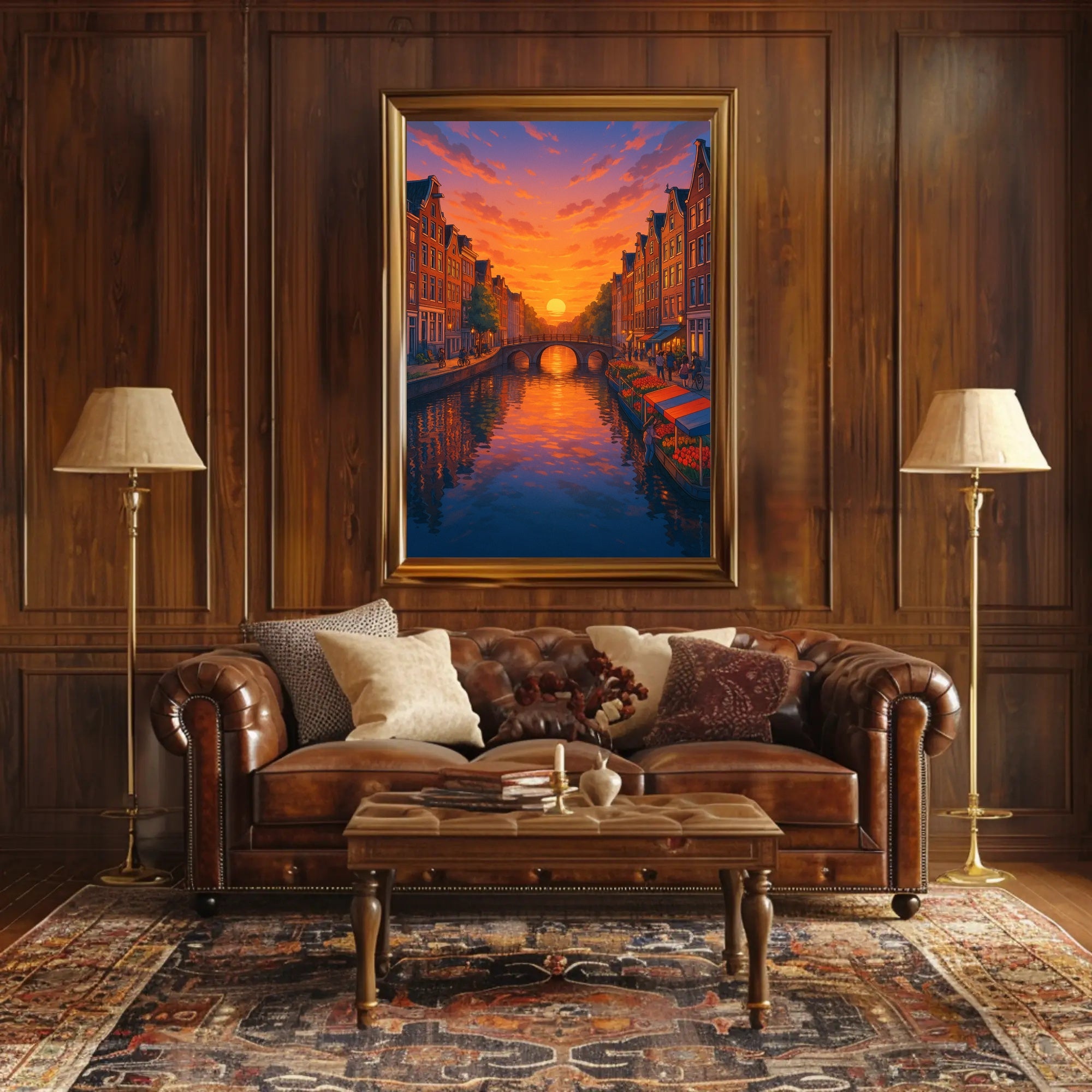 Sunset Over the Canal Poster PosterGoat