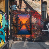 Sunset Over the Canal Poster PosterGoat