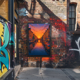 Sunset Over the Canal Poster PosterGoat