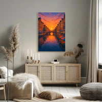 Sunset Over the Canal Poster PosterGoat