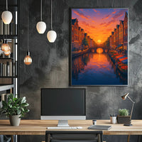 Sunset Over the Canal Poster PosterGoat