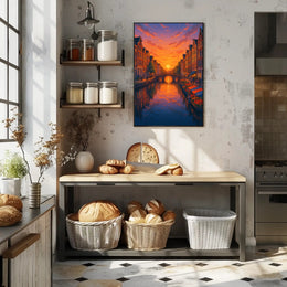 Sunset Over the Canal Poster PosterGoat