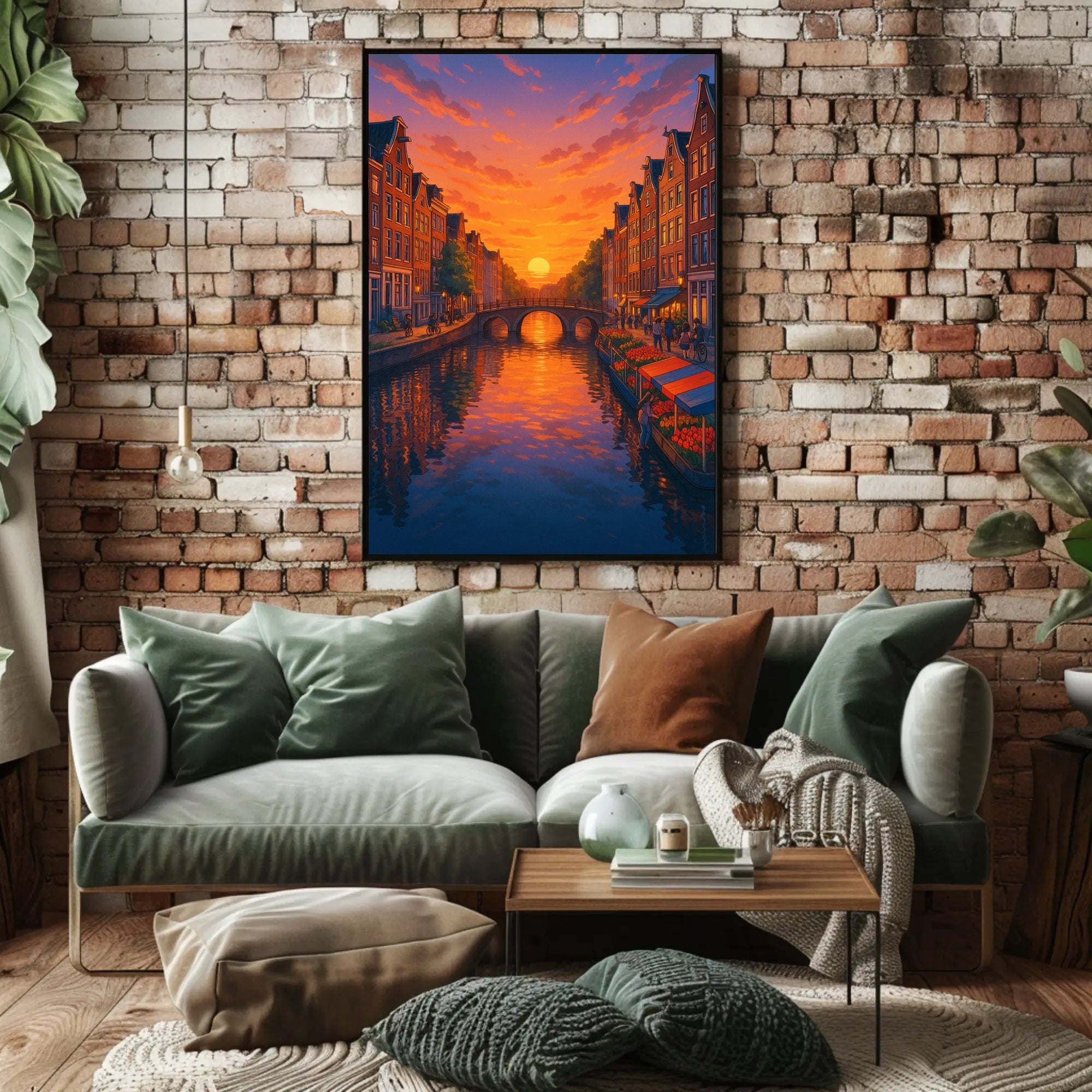 Sunset Over the Canal Poster PosterGoat