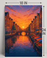 Sunset Over the Canal Poster PosterGoat